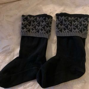 Michael Kors Boot Socks Black Sz M/L